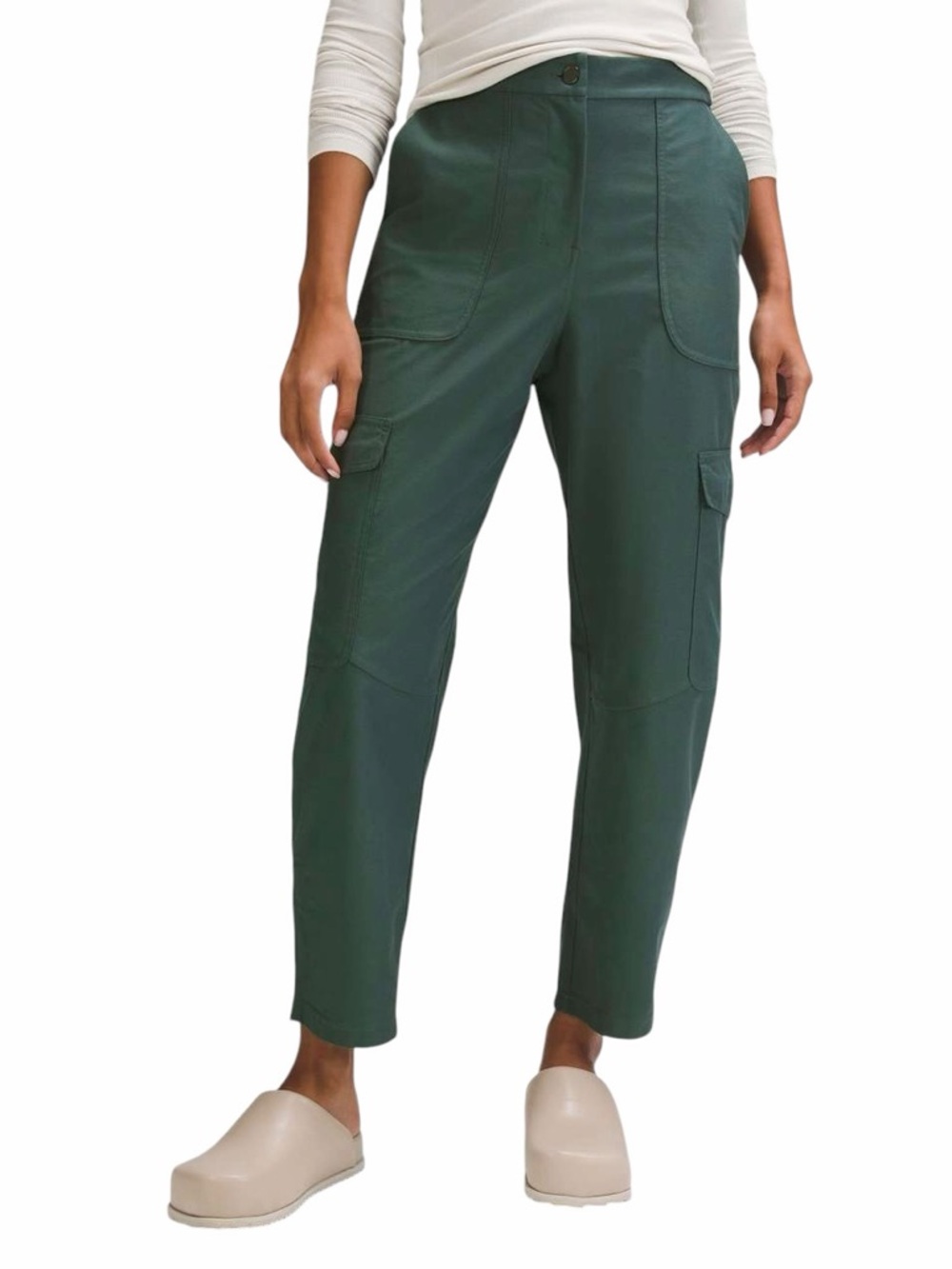 Lululemon Light Utilitech Cargo Pocket High-Rise Barrel Leg Pant Green Sz 32